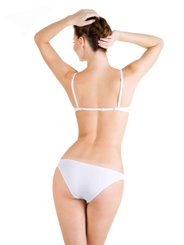 Rear view of beautiful female body
